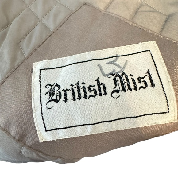 Vtg British Mist Long Trench Coat Women's size 14 Champagne Shimmer academia - Picture 13 of 16